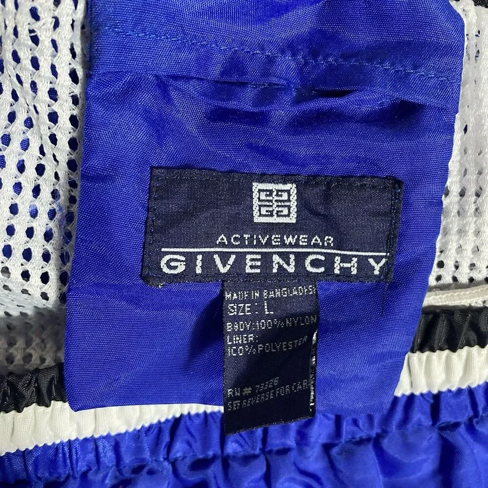 Vintage GIVENCHY Activewear Swim Trunks Men's L Blue Designer Resort Vacation